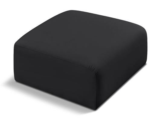 Arc Black Vegan Leather Upholstered Modular Ottoman