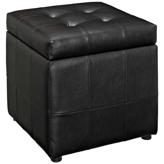 Volt Storage Upholstered Vinyl Ottoman by Luxe
